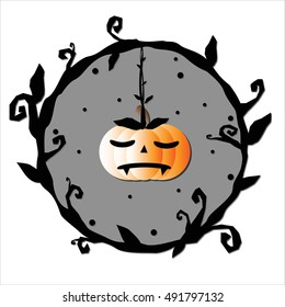 Halloween Orange Pumpkin. Vector illustration.
