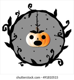Halloween Orange Pumpkin. Vector illustration.