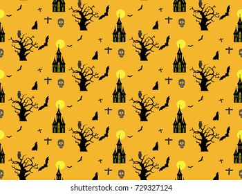 Halloween orange seamless background