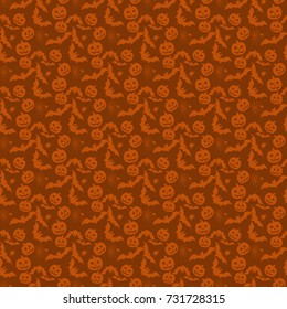 Halloween orange seamless pattern