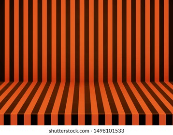 Halloween orange-black striped room background.