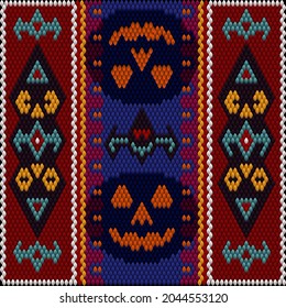 The halloween ornament is made in bright, juicy, perfectly matching colors. Ornament, mosaic, ethno, folk pattern.
