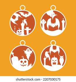 Halloween ornaments element vector set