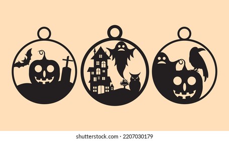 Halloween ornaments element vector set
