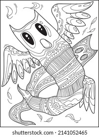 Halloween outline drawing coloring pages for adults coloring book