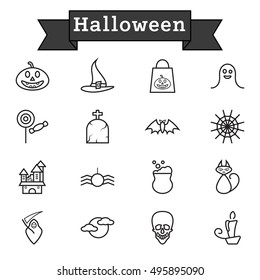 Halloween outline icons