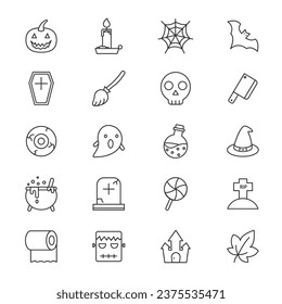 Halloween Outline icons,Vector and Illustration