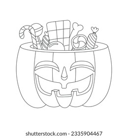 Halloween Outline Vector Illustration for coloring book