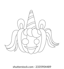 Halloween Outline Vector Illustration for coloring book