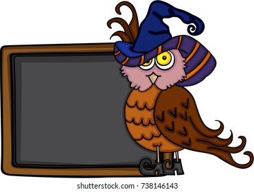 Halloween owl with chalkboard
