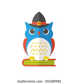 halloween owl flat icon