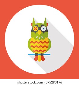 halloween owl flat icon