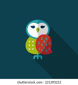 halloween owl flat icon with long shadow,eps10