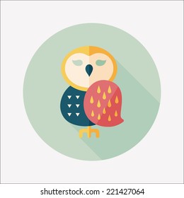 halloween owl flat icon with long shadow,eps10