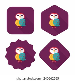 Halloween owl flat icon with long shadow, eps10