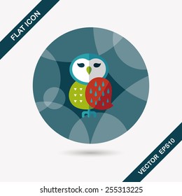 halloween owl flat icon with long shadow,eps10