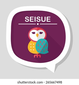 halloween owl flat icon with long shadow,eps10