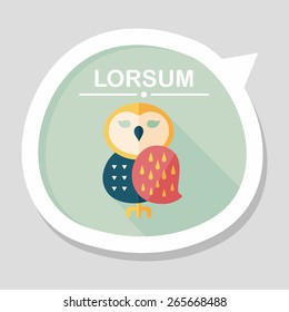 halloween owl flat icon with long shadow,eps10