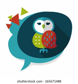 halloween owl flat icon with long shadow,eps10