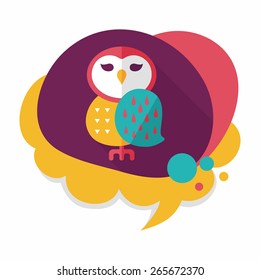 halloween owl flat icon with long shadow,eps10