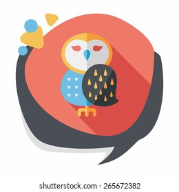 halloween owl flat icon with long shadow,eps10