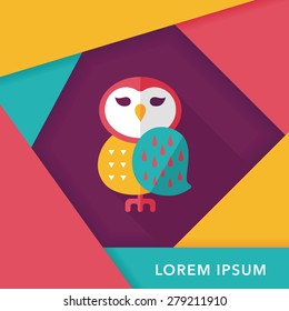 halloween owl flat icon with long shadow,eps10