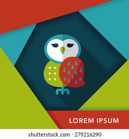 halloween owl flat icon with long shadow,eps10