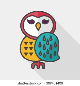 halloween owl flat icon with long shadow,eps10