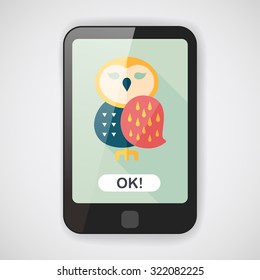 halloween owl flat icon with long shadow,eps10
