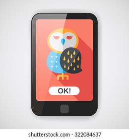 halloween owl flat icon with long shadow,eps10