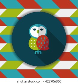 halloween owl flat icon with long shadow,eps10