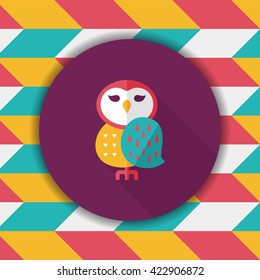 halloween owl flat icon with long shadow,eps10