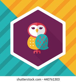 halloween owl flat icon with long shadow,eps10