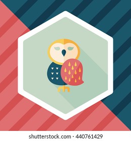 halloween owl flat icon with long shadow,eps10