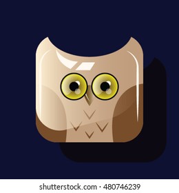 Halloween owl flat icon vector illustrator
