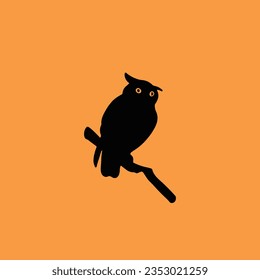 Halloween owl flat vector icon