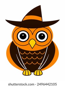 Halloween Owl with Hat Vector Silhouette Illustration - Halloween Clipart and Vector Art