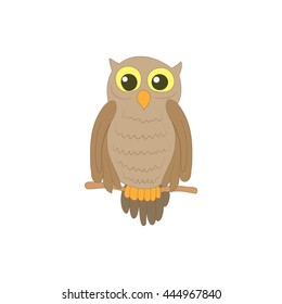 Halloween owl icon in cartoon style on a white background