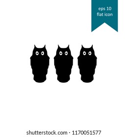 Halloween owl symbol vector icon
