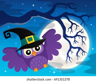 Imagen 1 del tema del búho de Halloween - ilustración vectorial eps10.