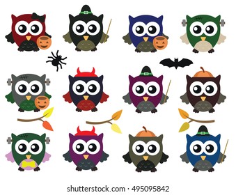 halloween owls clip art