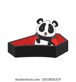 Halloween Panda Illustration. Cute Cartoon Panda Illustration With Halloween Theme. Suitable for children's books, stickers, mascots, logos. Vector children's illustration on a white background