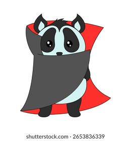 Halloween Panda Illustration. Cute Cartoon Panda Illustration With Halloween Theme. Suitable for children's books, stickers, mascots, logos. Vector children's illustration on a white background