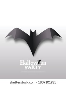 Halloween Paper Bat Layout/Cover. Creative Design Concept Background