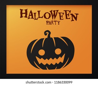 Halloween paper cutout greeting card. Trendy origami style. Vector EPS10.