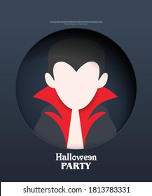 Halloween Paper Dracula Layout/Cover. Creative Design Concept Background