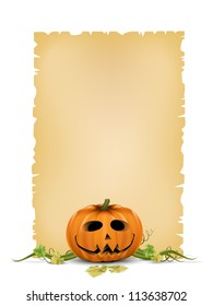 Halloween paper and pumpkin.