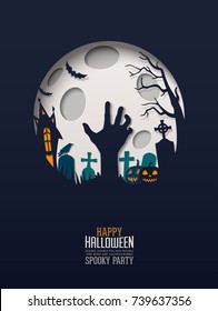 Halloween Papercut Design
Multilayered papers create spooky Halloween landscape under the full moon.
