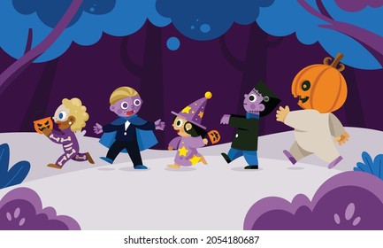 Halloween Parade with Friends in The Jungle