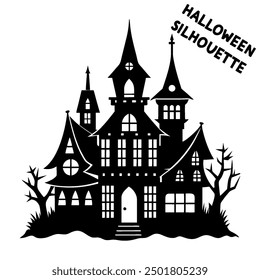 A Halloween Paranormal home shadow of a ghost castle.